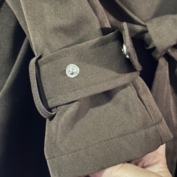 Long Polyester Chocolate Brown Fall Coat Size Large - Picture 4 of 6